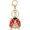 Moydolo Portachiavi a forma di coccinella con strass di cristallo, con ciondoli scintillanti a forma di coccinella, per donne e ragazze