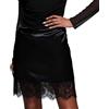 YILEEGOO Sottogonna corta da donna, in raso, con bordo in pizzo, morbido, per sotto gonne e abiti, Nero , L