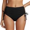 WUDEUI Slip bikini da donna, a vita alta, con coulisse regolabile laterale, copertura completa, per donne e ragazze