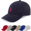 U.S. Polo Assn. Berretto da Baseball da Uomo in Twill Lavato, in Cotone, Regolabile, con Logo Pony e Tesa Curva, Colore Blu Navy, Taglia Unica (Confezione da 1), Blu Mare, Taglia Unica