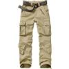 Jessie Kidden - Pantaloni tattici da donna, in stile militare, mimetici, cargo, da lavoro con 8 tasche, orlo regolabile, in tessuto ripstop, per escursionismo, pesca, attività all'aperto, cachi, 36