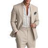 Botong Completo da uomo in lino da 2 pezzi, leggero, blazer e pantaloni, set estivo da spiaggia per matrimoni