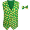 I LOVE FANCY DRESS LTD Costume irlandese con gilet verde con stampa trifoglio giallo e papillon abbinato, per tifosi del folletto di San Patrizio, Verde, S