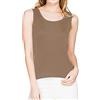 Paradise Silk Canottiera senza maniche da donna, 100% seta Camel L