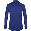 Tina Ferrà Camicia Uomo Elegante Tinta Unita Regular Camicie da Uomo in Cotone Manica Lunga, Camicia Uomo con Bottoni, Camicia Artigianale Sartoria Napoletana (Blu Cobalto 39)