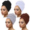 Kachanaa 4 pezzi tinta unita stretch testa avvolgere extra lungo africano testa sciarpa traspirante turbanti per donne nere