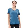 Merino Protect 100% Lana Merino Magliette Donne Collo V Maniche Corte Resistenza Odore Strato Base Viaggio Escursionismo Base Layer
