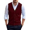 Generisch Gilet Uomo Senza Maniche, Cardigan Con Una Fila Di Bottoni E Tasche, Gilet Di Transizione Tinta Unita, Scollo a V, Gilet Invernale, Taglie Forti, Gilet Leggero Per Tempo Libero, Gilet