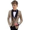 Botong Abito formale con risvolto scialle per ragazzi 3 PC giacca gilet pantaloni ragazzi vestito da festa smoking da sposa vestito per bambini