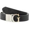 GUESS cintura Adjustable & Reversible Pant Belt H25 W85 Coal Logo grigio scuro accorciabile reversibile