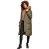 Urban Classics Ladies Oversize Faux Fur Puffer Coat Giacca, Multicolore (darkolive/Beige 01481), Small Donna