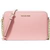 Michael Kors Jet Set Powder Blush Pink Leather Crossbody Borsa, Rosa (Rosa), Taglia Unica Donna