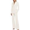 Botong Abito da donna doppio petto 2 pezzi, completo pantaloni da lavoro, elegante, casual, formale, smoking, avorio, L