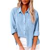 LRMQS Button Down Camicie per le Donne Garza Cotone Manica Lunga Camicia Colletto Plus Size Camicette 2025 Estate Lino Top Abbigliamento