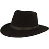 Hut Breiter Breiter Cappello in Feltro da Trekking 100% Lana Fedora Pieghevole e Impermeabile Cinturino in Similpelle - Nero 54