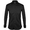 Tina Ferrà Camicia Uomo Elegante Tinta Unita Regular Camicie da Uomo in Cotone Manica Lunga, Camicia Uomo con Bottoni, Camicia Artigianale Sartoria Napoletana (Nero 44)