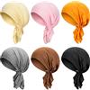 Geyoga 6 Turbanti Berretti per Capelli Foulard Copricapo Chemioterapia in Cotone per Donna Perdita Capelli (Tinta Unita)