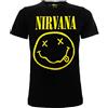 Nirvana T-Shirt Nirvana Smile Originale Adulto Ragazzo Bambino Prodotto Ufficiale Nera Maglia Maglietta Rock (7-8 Anni)