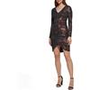 GUESS Long Sleeve Sheath Dress Vestito da Cocktail, Nero/Bronzo, 50 Donna