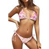 SHEKINI Donna Inferiore Bikini a Triangolo Imbottito Top Tie Laterale Scrunch Costumi da Bagno Costume da Bagno