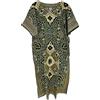 Kiran Fashion Abito lungo estivo da donna caftano 100% cotone Dashiki con stampa africana, taglia unica, verde, Taglia unica