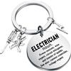 FUNYSO Portachiavi con scritta Lightning, regalo di apprezzamento per elettricista, regalo di compleanno per la festa del papà, Elettricista Regno Unito, S