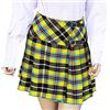 BRAW CLANS TARTANS Gonna da donna, kilt mini, tartan scozzese tradizionale a quadri - Bretelle regolabili - Taglie UK: 6 a 26 - Black Watch, Royal Stewart & altro, Giallo, 44-46