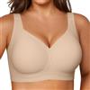 Vertvie Jelly Bralette - Reggiseni da donna, taglie forti, minimizzante, morbido, senza fili, reggiseno push-up completo di supporto per anziani