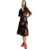 Desigual Christian Lacroix Odyssey Maxi Abito Camicia Nero Stampa Multicolore, Nero, XS