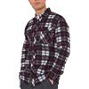 LABEL APPAREL Camicia da uomo in pile a quadri, morbida e calda, con bottoni e tasche sul petto, giacca invernale casual a maniche lunghe, in flanella, spessa fodera in sherpa (M-3XL), bianco/rosa., XXL