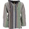 GURU SHOP Goa Kapuzenshirt, Baja Hoodie, Boho Style Kapuzenpullover - Grün Uomo Felpa con Cappuccio Multicolore L