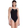 ARENA Costume Intero Donna Piscina Icons Superfly Black Solid Costumi Nuoto Nero Bianco (40)
