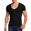Zecmos Maglietta da Uomo con Scollo a V Profondo, T-Shirt da Uomo con Scollo a V Profondo, T-Shirt da Uomo Muscolare, Vestibilità Slim, T-Shirt da Uomo a Taglio Basso, T-Shirt Elasticizzata, nero, XL