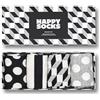 Happy Socks 4-Pack Amazon Filled Optic Gift Box, calzini colorate e divertenti per uomo e donna, calzini classici a pois Nero-Bianco (36-40)