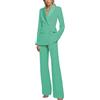 Botong Completo Donna Doppiopetto 2 Pezzi Tailleur Pantalone Business Outfit Elegante Casual Formale Smoking, Acqua, XL