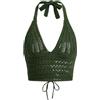 Naileksi Top da donna con lacci senza schiena, all'uncinetto, crop top Y2k, slim fit, senza maniche, scollo a V, retro con lacci, canotta