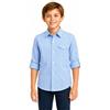 Bienzoe Ragazzi Cotone Plaid Roll Up Camicie Azzurro 13/14