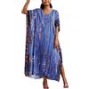 L-Peach Bohemian Kaftan Ampia Camicia da Notte Lunga da Donna Abito da Spiaggia Copricostume Vestaglia Sarong Pareo