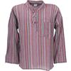 GURU SHOP Camicia da pesca in Nepal, Camicia Goa hippie a righe, Camicia da yoga, da uomo, XXL