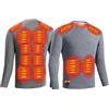 Gueploer Maglietta Termica Riscaldata per Uomini, Top Baselayer con 12 Zone di Riscaldamento Elettrico E 3 Impostazioni di Temperatura per Interni Ed Esterni,Grigio,M