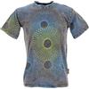 GURU SHOP Tibet & Buddhist Art T-Shirt Fusion Mandala Stonewash Antracite/Arancione, nero/blu, M