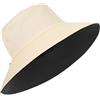 Zylioo Cappello da pescatore oversize XXL da uomo, XL reversibile alla moda, cappello da sole da viaggio grande da donna, Black-beige-9 cm Wide Brim, L/XL