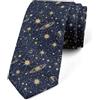 Loussiesd, cravatta Galaxy con stampa Universo Nuvola Galaxy Glitter Spara Stella Albero, cravatta decorativa multicolore e stretta per ufficio o eventi formali, gold, 145x8cm