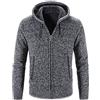 Generic Felpe con cappuccio da uomo Cardigan | Felpa con cappuccio con zip completa in maglia | Felpa a maniche lunghe in maglia con cappuccio | Maglione foderato in pile Top autunno inverno maglione lavorato