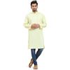 SKAVIJ Uomo Abbigliamento Indiano Tunica Manica Lunga Kurta Limone XX-Large
