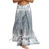 Nuofengkudu Donna Hippie Lunghi Pantaloni con Spacco Gamba Larga Leggero Yoga Pantalone Traspirante Eleganti Pilates Pants Holiday Spiaggia Estivo(Grigio Pavone,L/XL)