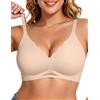 Vertvie Reggiseni per le donne senza fili comodo reggiseno push up smerlato senza cuciture copertura completa senza ferretto reggiseni di supporto
