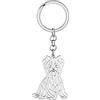 LONYOO Carino Cane Portachiavi Acciaio Inox Animali Domestici Cucciolo Regali per Donna Gli Amanti dei Cani Auto Chiave Portafoglio Gioielli (Yorkshire Placcato Argent)