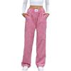 InfiniZer Pantaloni lunghi da donna in 100% cotone - Pantaloni da pigiama a quadretti con morbido elastico in vita, ampie gambe e pratiche tasche | Pantaloni perfetti per serate di benessere, Colore