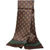 UK_Stone - Foulard da uomo, 100% seta, sciarpa vintage, Staffe con motivo marrone, Taglia unica